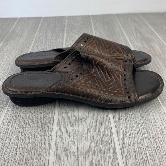 Hush Puppies Womens Sandals Slip On Comfort Leather Brown 5.5 - Picture 1 of 9